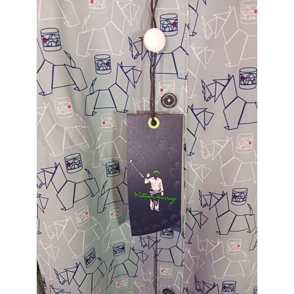 William Murray Scotch Blend Scottie‎ Dog Stretch Button Down Shirt Size L NWT - Picture 3 of 5